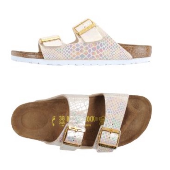 White snakeskin birkenstocks Clearance